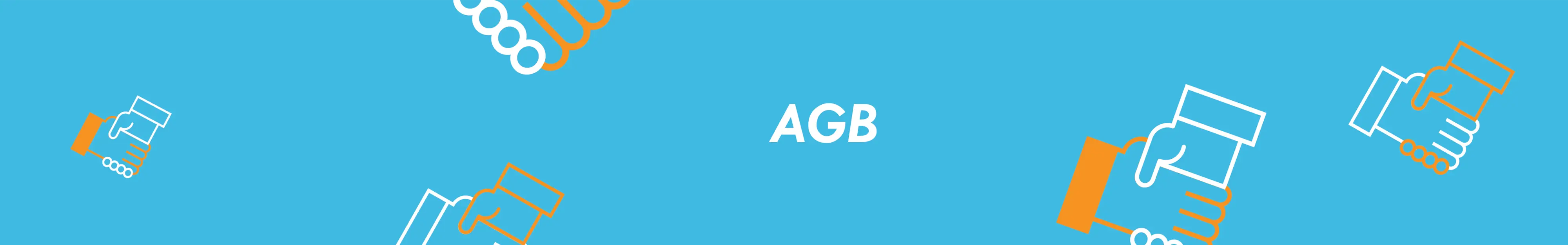 Allgemeine Geschäftsbedingungen in weisser Schrift auf blauem Untergrund