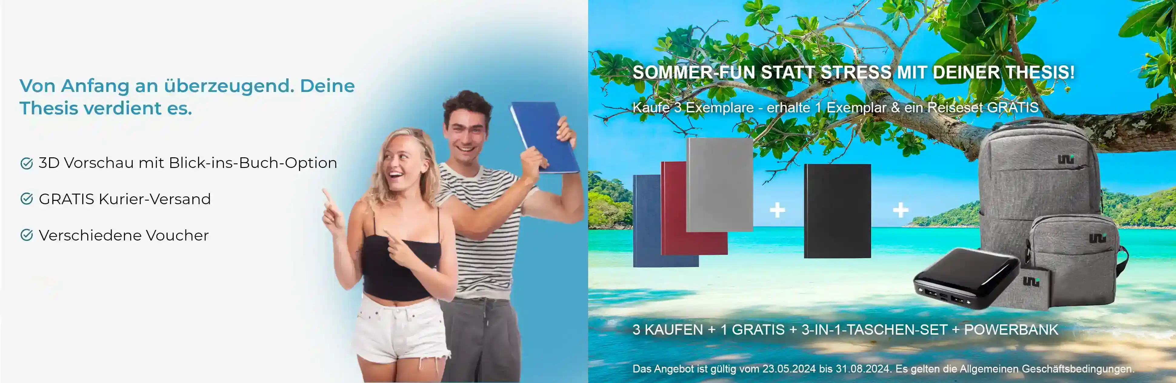 Heitere Studenten und Sommerangebot.